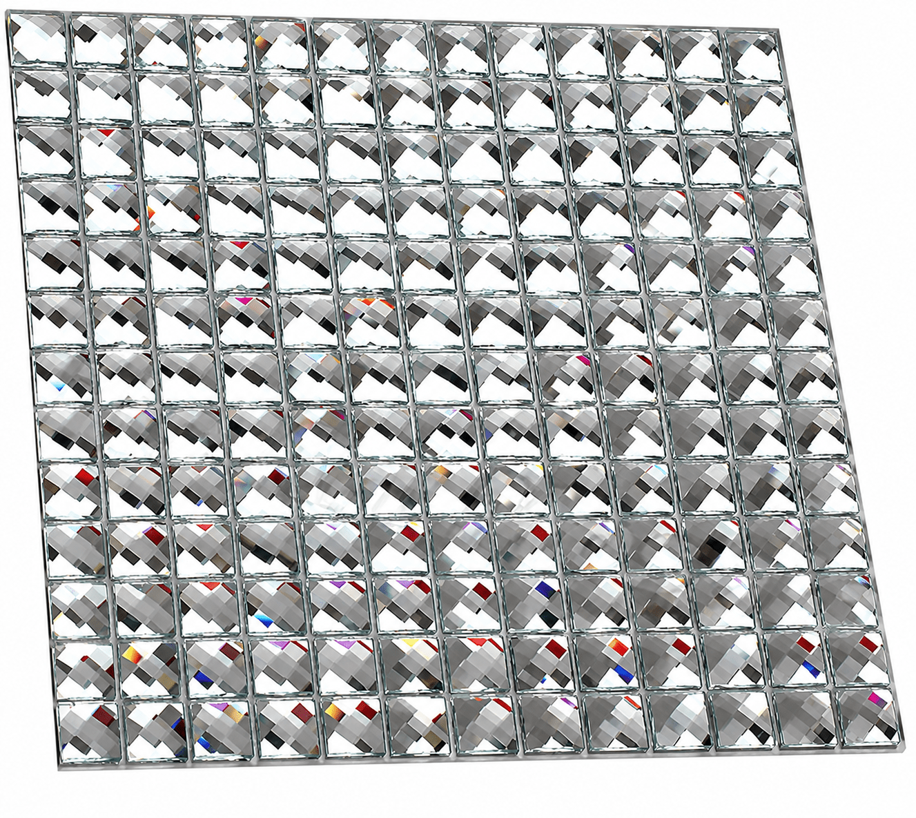 Diamond Mirror 0.8" x 0.8" Glass Grid Mosaic Wall Tile