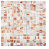 Toscana Bronze White 0.8'' W x 0.8'' L Backsplash Glass Tile Mosaic Sheet