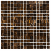 Toscana Brown Gold 0.8'' W x 0.8'' L Backsplash Glass Tile Mosaic Sheet